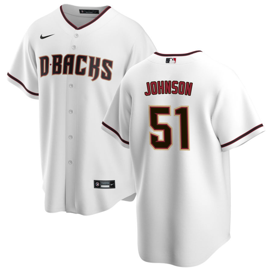 Nike Men #51 Randy Johnson Arizona Diamondbacks Baseball Jerseys Sale-White